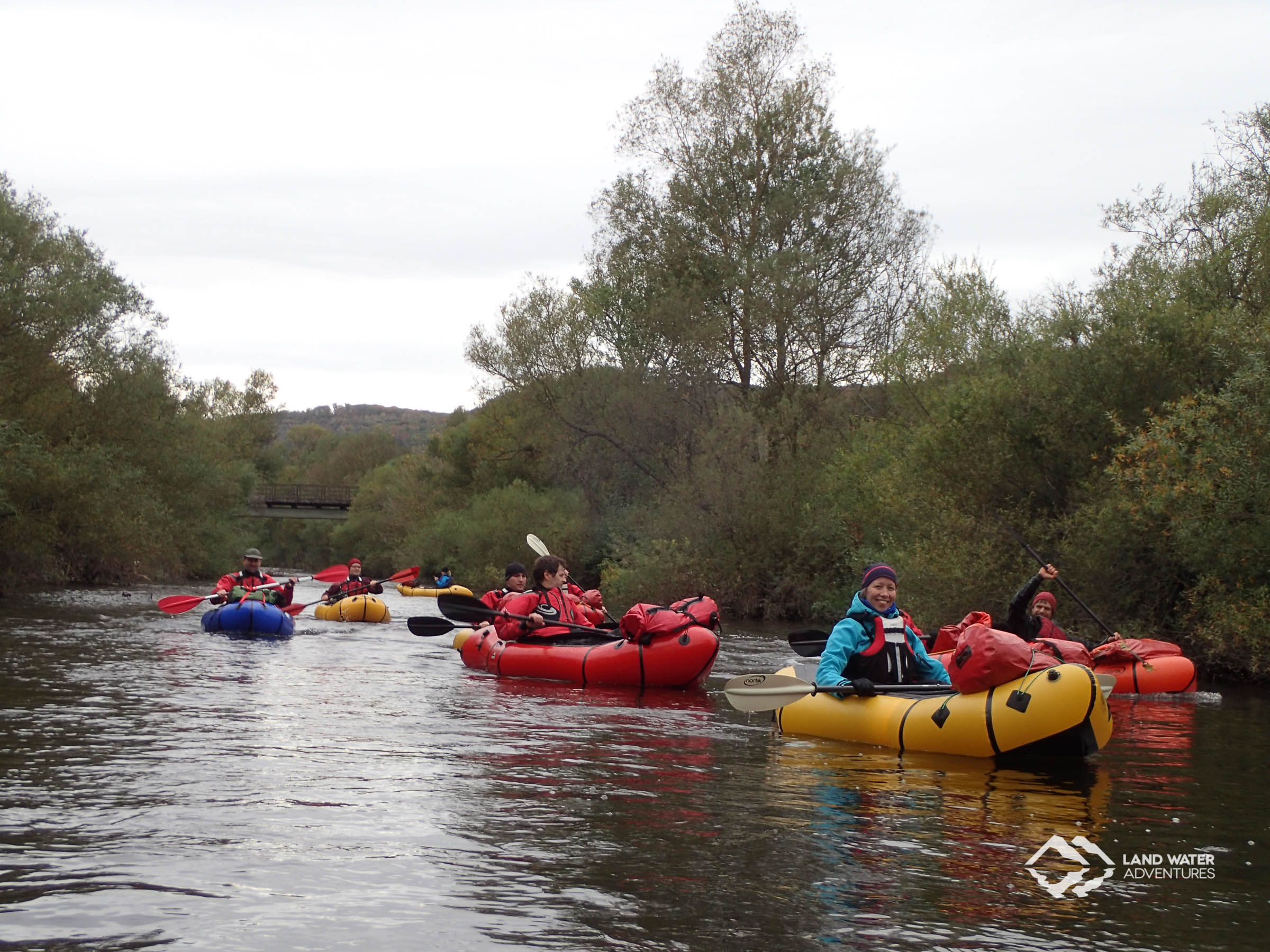 Packrafting-Saisonabschluss LWA an der Nahe 2017 © Land Water Adventures