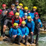 Unsere zweite <a style="color: white;text-decoration: underline" href="https://www.land-water-blog.de/soca-a-z/" target="_blank" rel="noopener">Soca-Truppe</a> 2018 Soca Gruppe 2 © Land Water Adventures